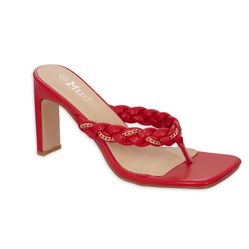 Mudd Red Braided Heeled